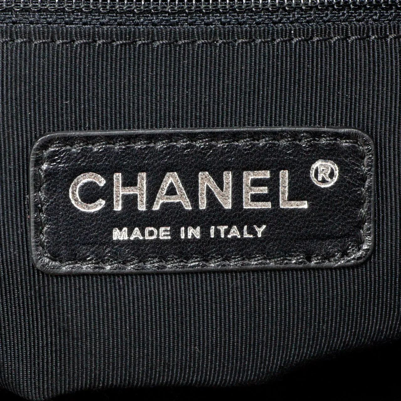 Chanel Grey Quilted Grosgrain Denim Drawstring Tote