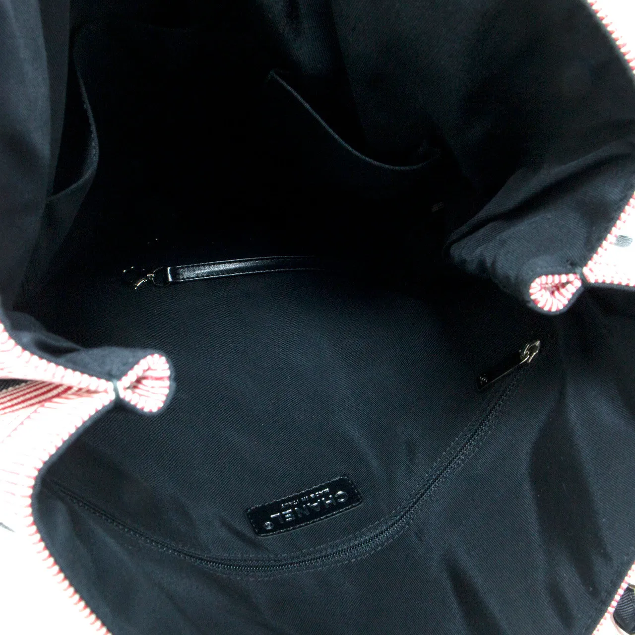 Chanel Grey Quilted Grosgrain Denim Drawstring Tote