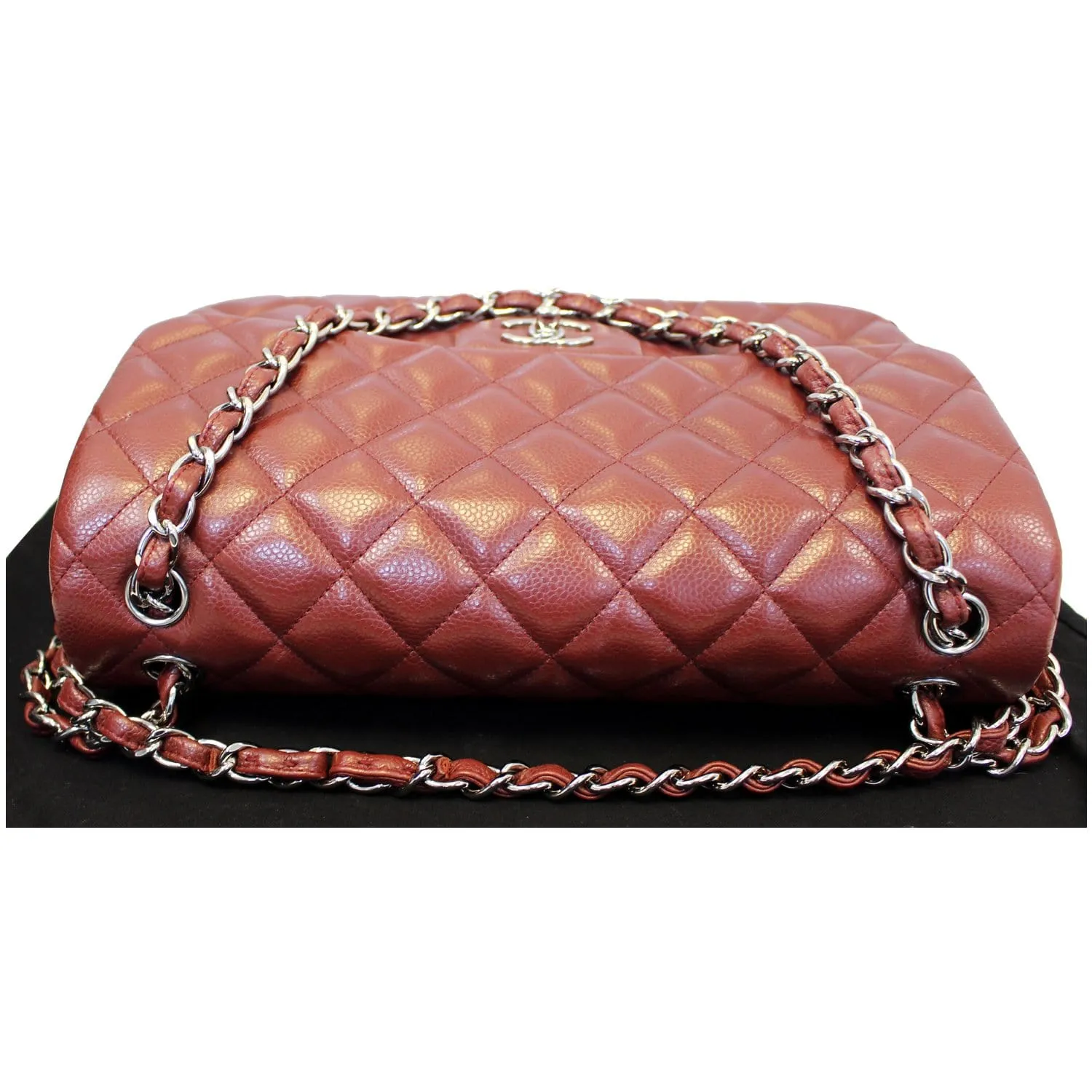 Chanel Jumbo Double Flap Caviar Quilted Shoulder bag Red