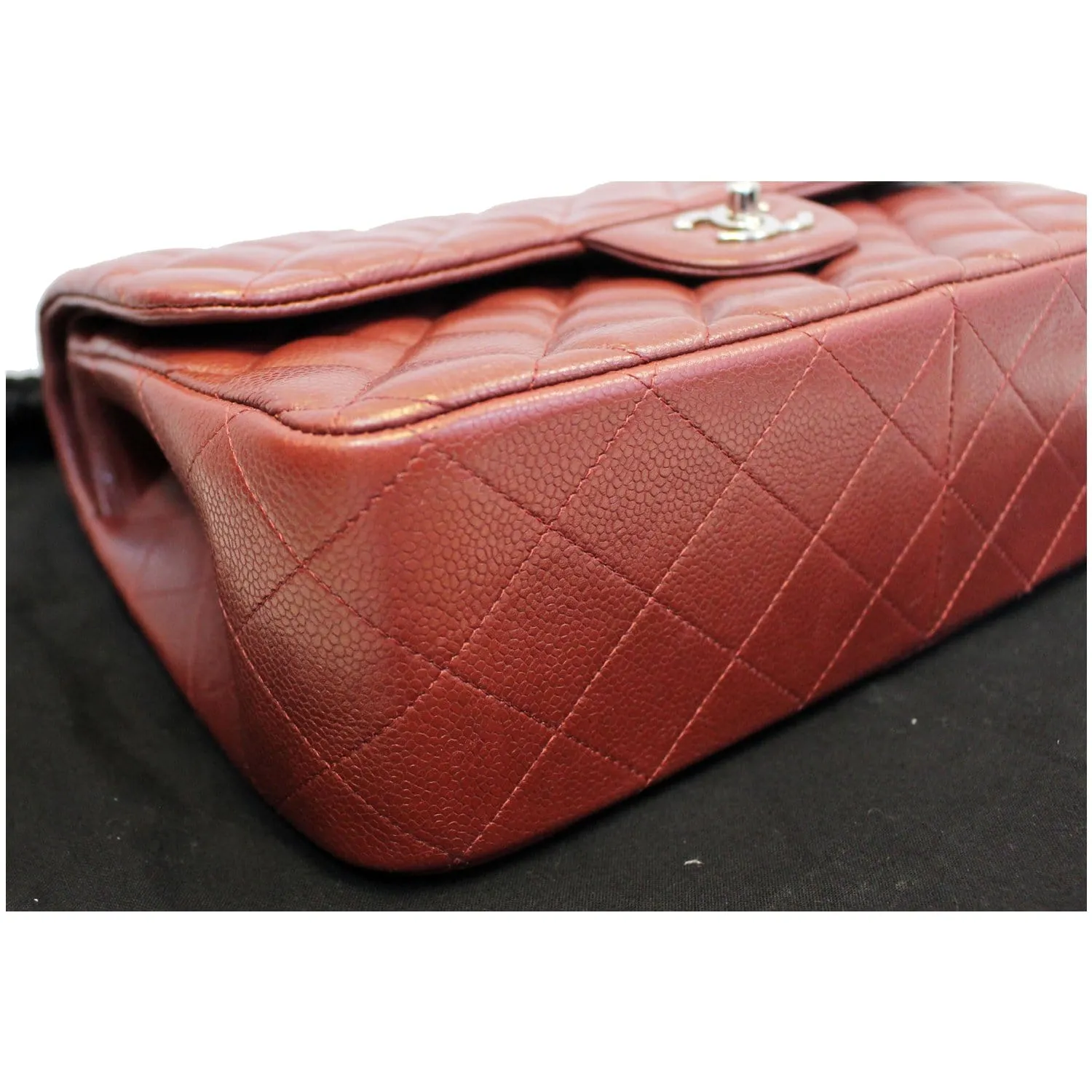 Chanel Jumbo Double Flap Caviar Quilted Shoulder bag Red