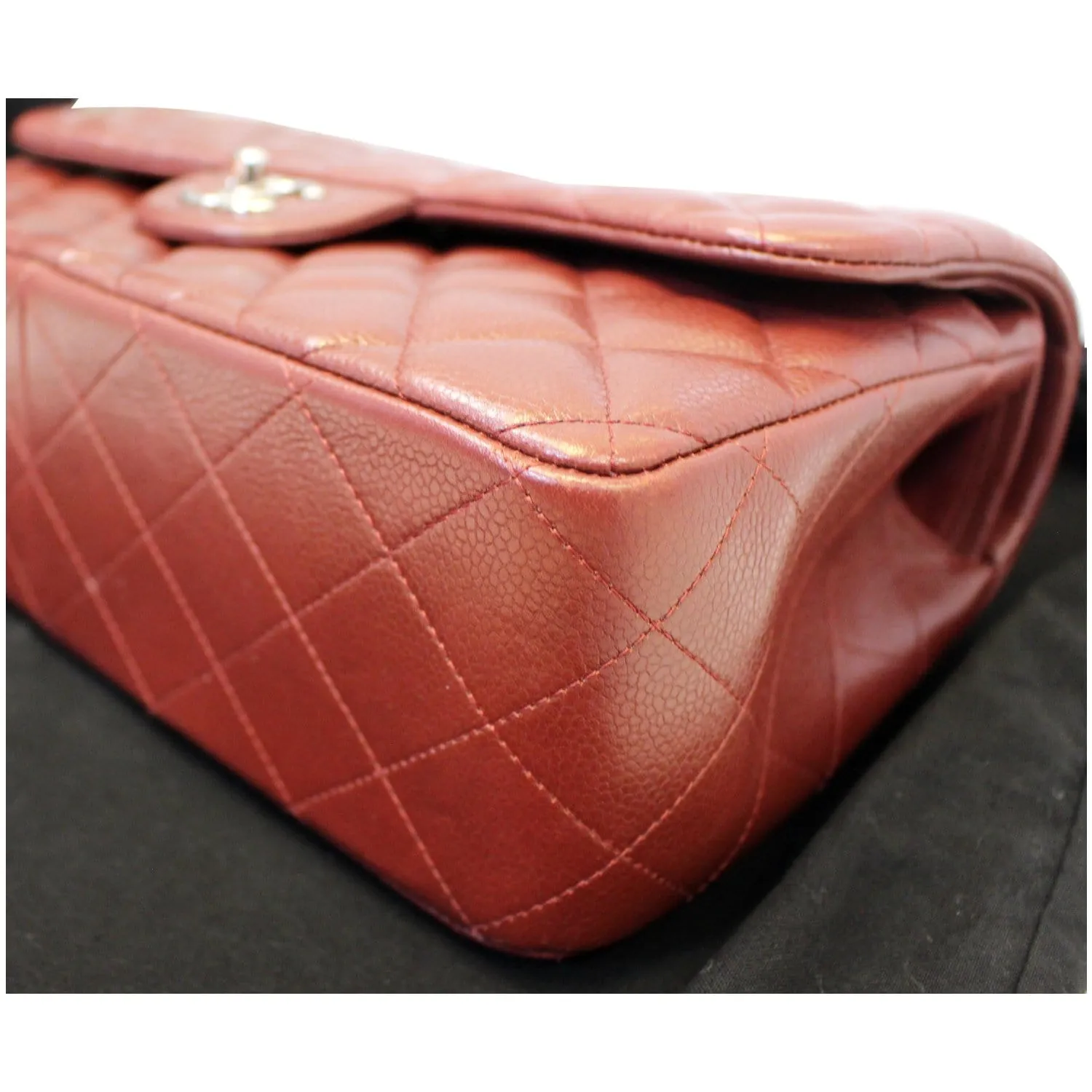 Chanel Jumbo Double Flap Caviar Quilted Shoulder bag Red