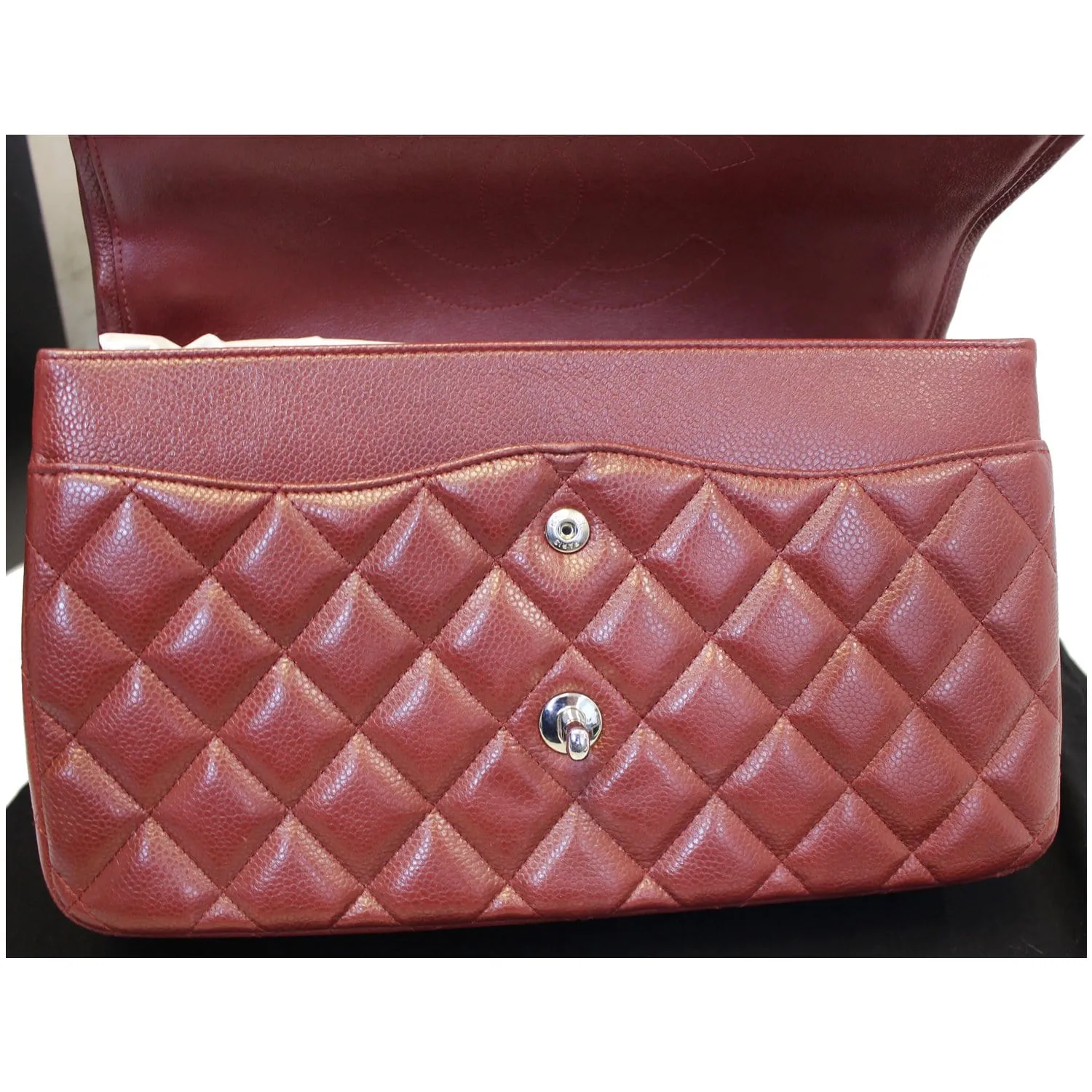Chanel Jumbo Double Flap Caviar Quilted Shoulder bag Red