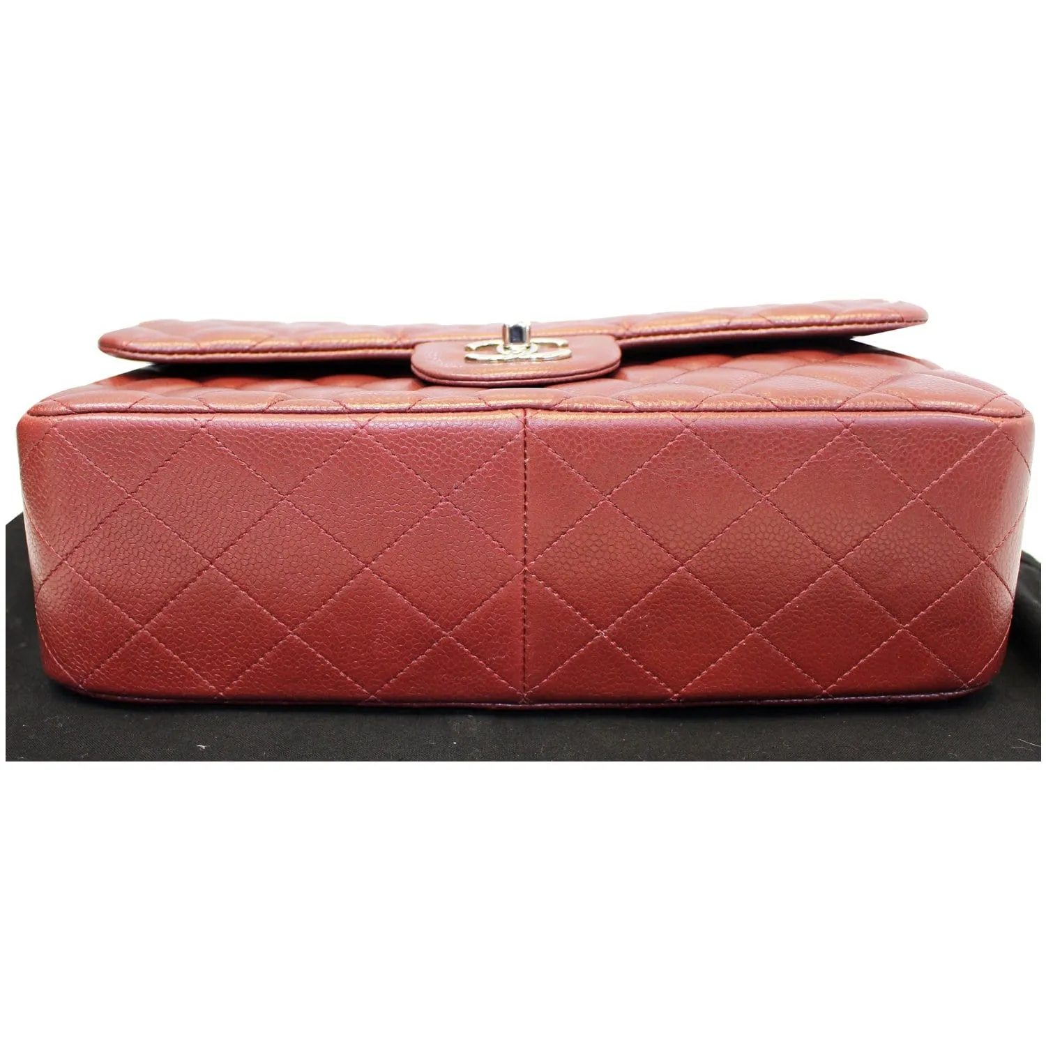 Chanel Jumbo Double Flap Caviar Quilted Shoulder bag Red