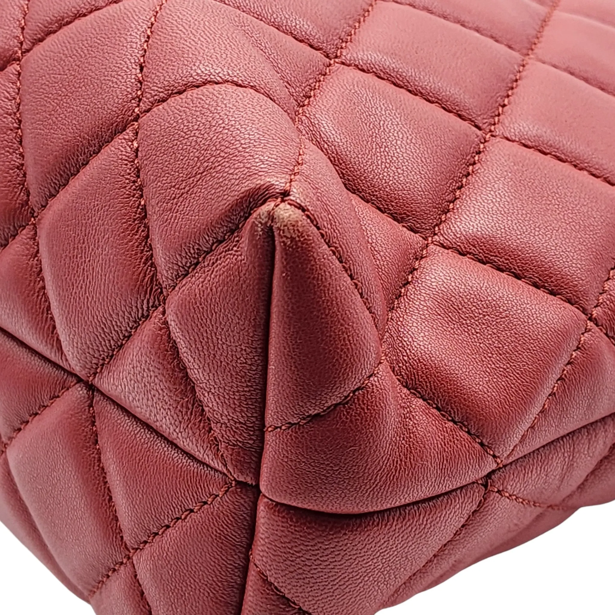 Chanel Urban Delight Quilted Leather Chain Tote in Red