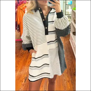 Chic Black Stripe Mini Dress: Confidence ! (needful Things) 🖤
