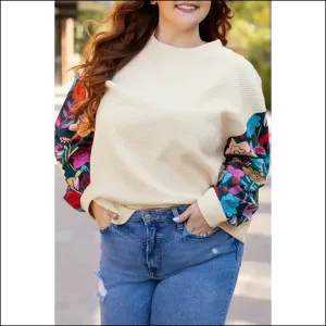 Chic White Floral Patchwork: Finally, a Size Pullover that Fits ! 🌼needful Things🌼