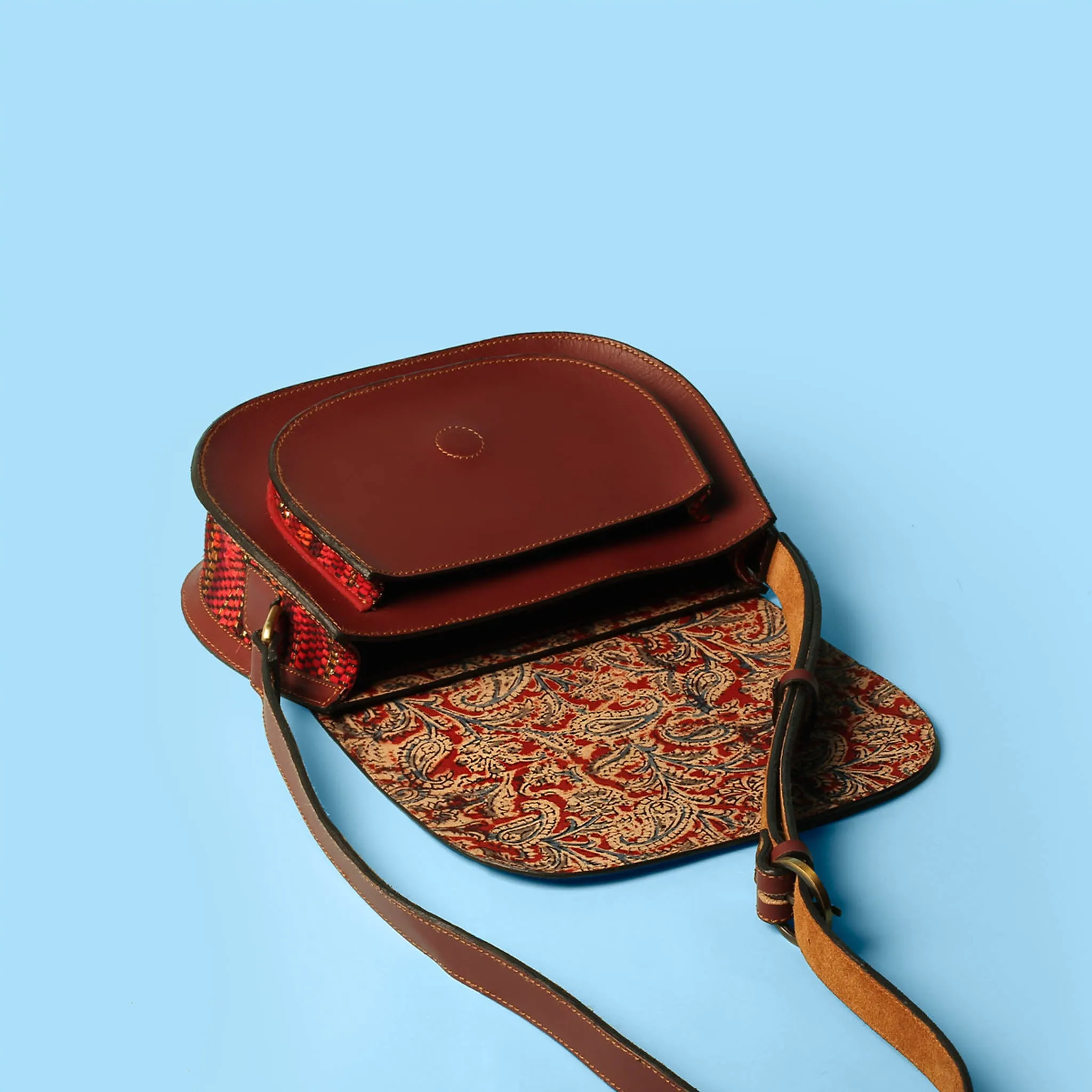 Chindi Saddle Bag - Cherry