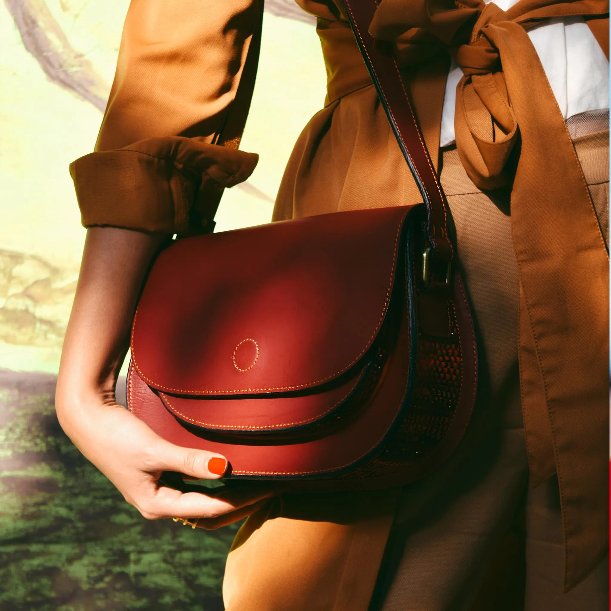 Chindi Saddle Bag - Cherry