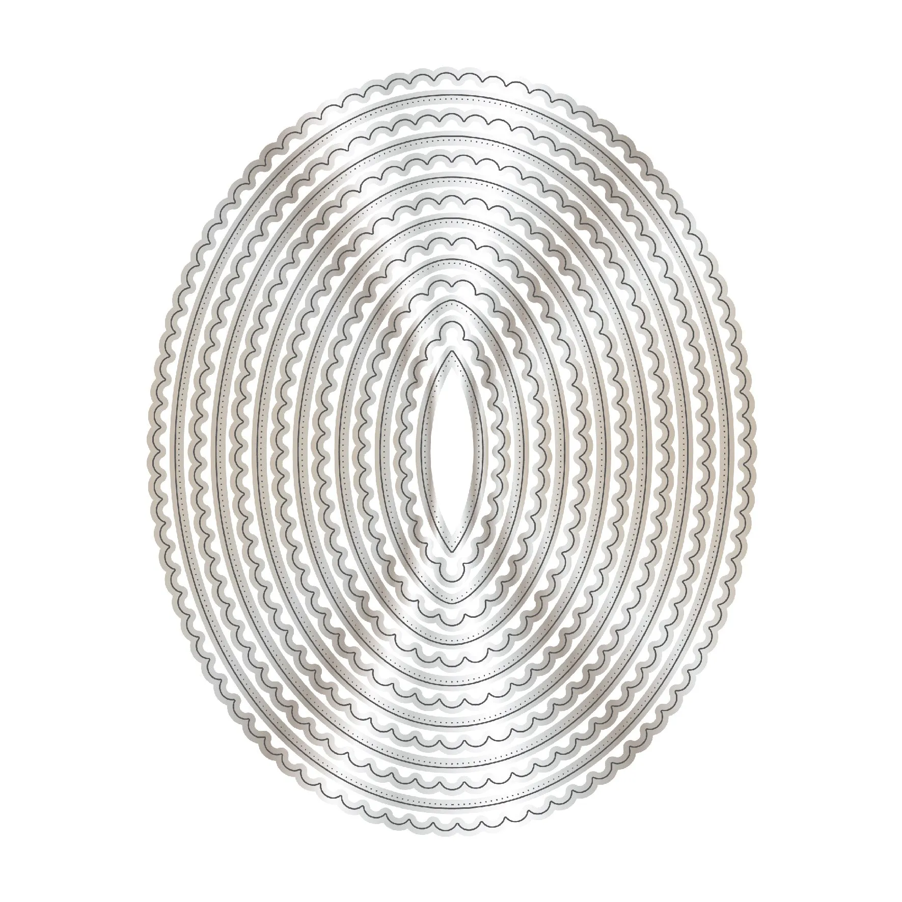 Chloes Creative Cards Metal Die Set – 8x8" Scalloped & Pierced Ovals
