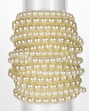 Chunky All Pearl Cuff 1", Ivory