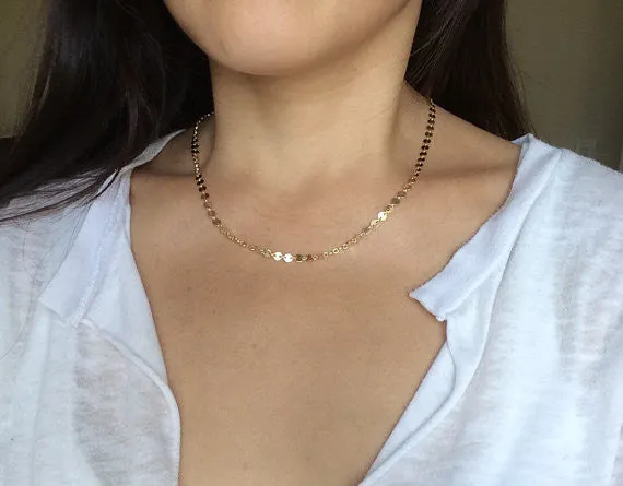 Circle Disc Link Necklace