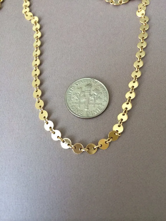 Circle Disc Link Necklace