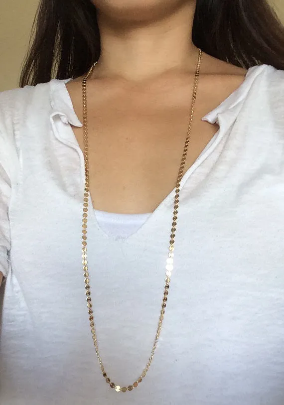 Circle Disc Link Necklace