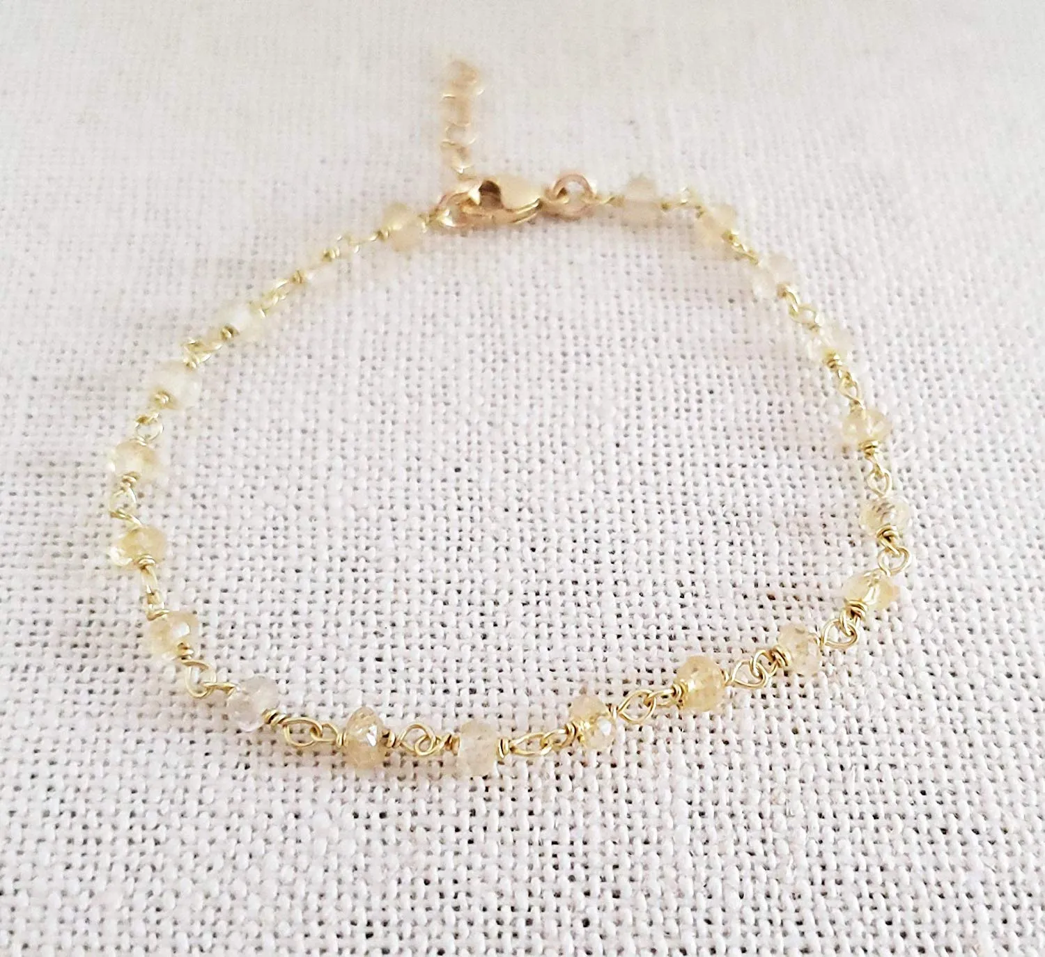 Citrine Gemstone 14 Gold Filled Bracelet