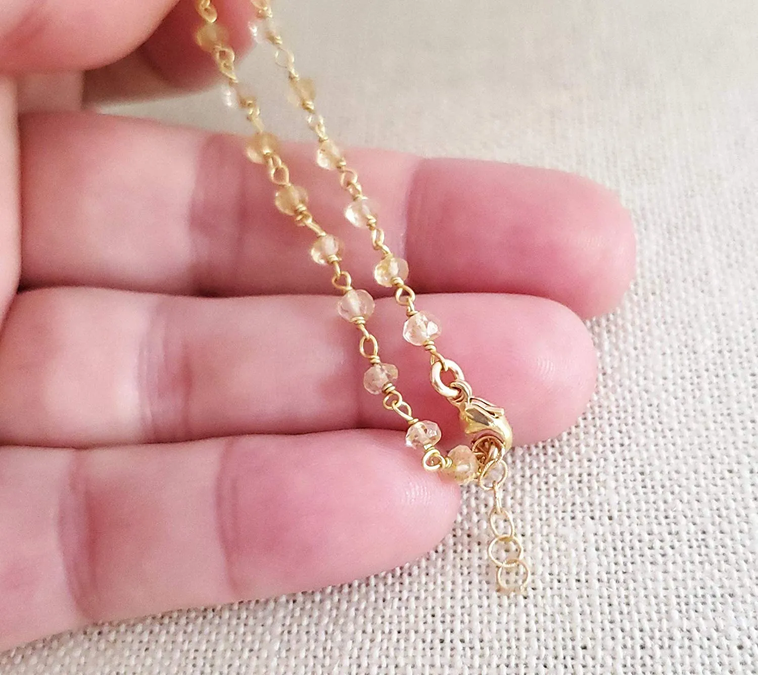 Citrine Gemstone 14 Gold Filled Bracelet