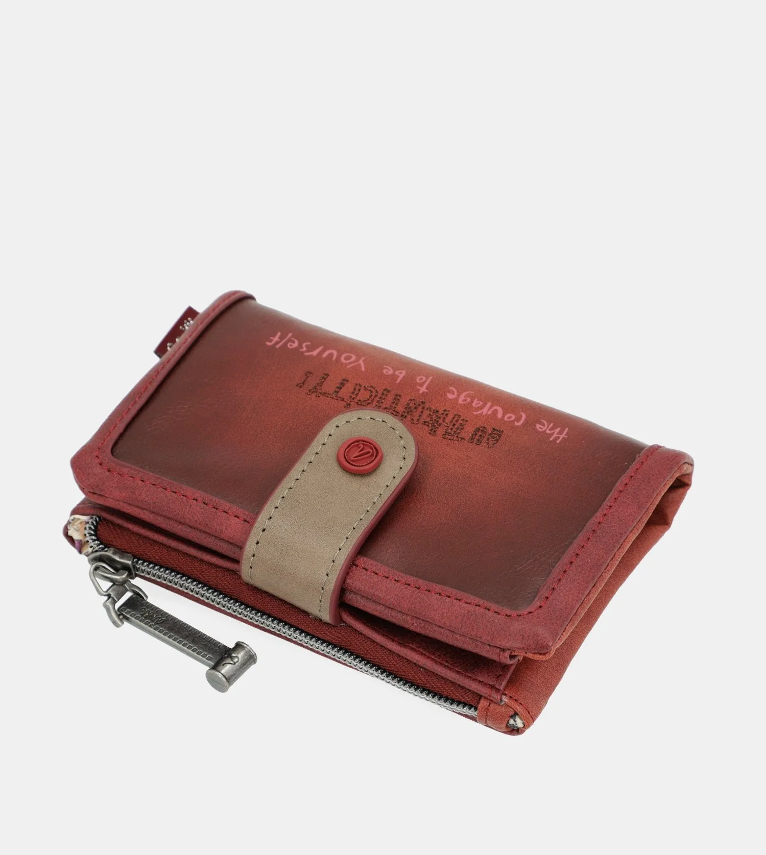 City Art medium size flexible maroon wallet