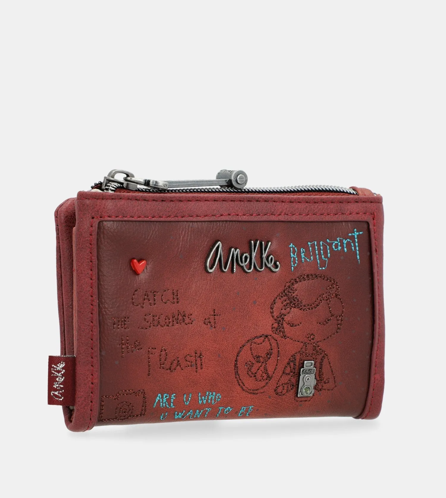 City Art medium size flexible maroon wallet