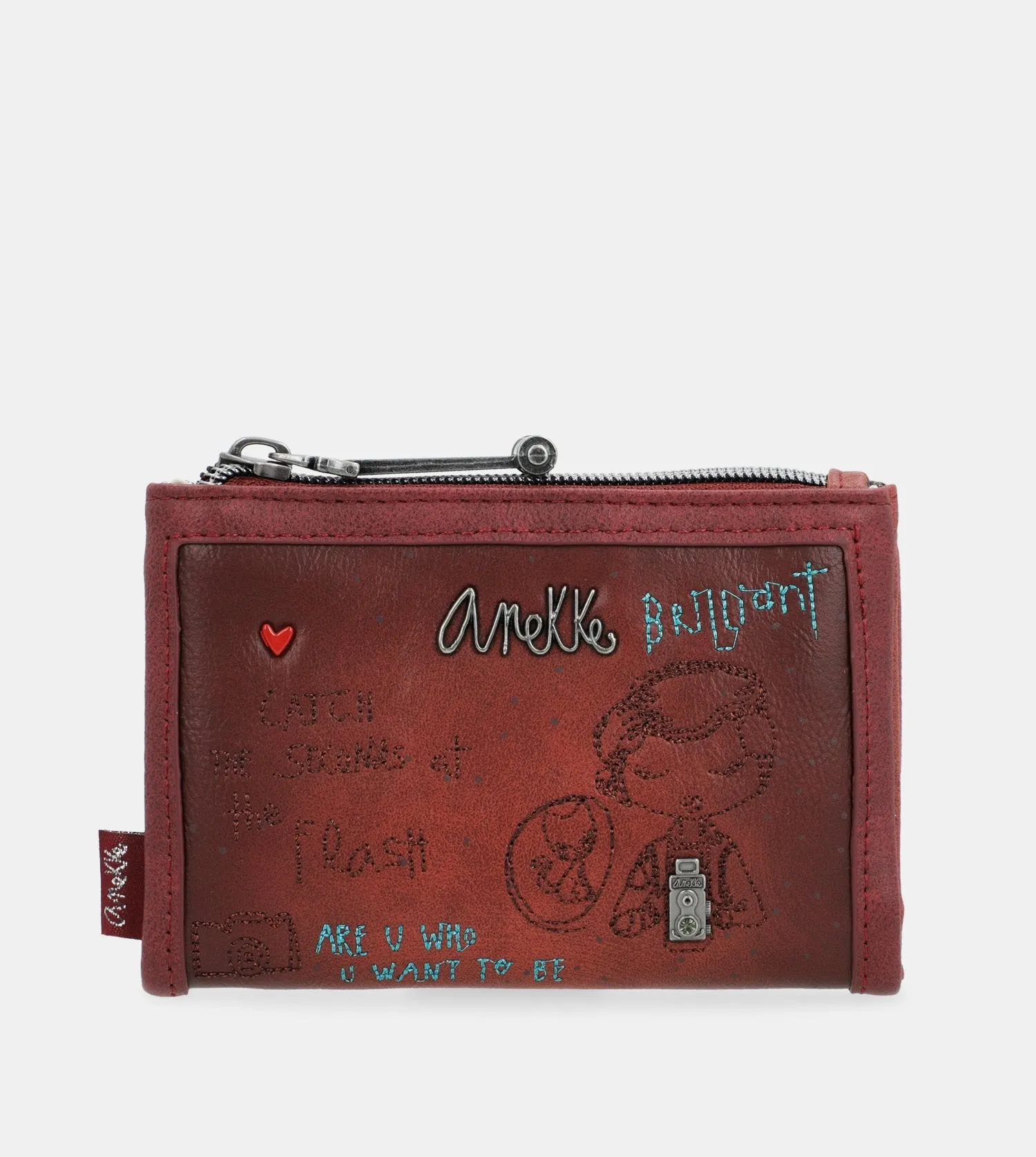 City Art medium size flexible maroon wallet