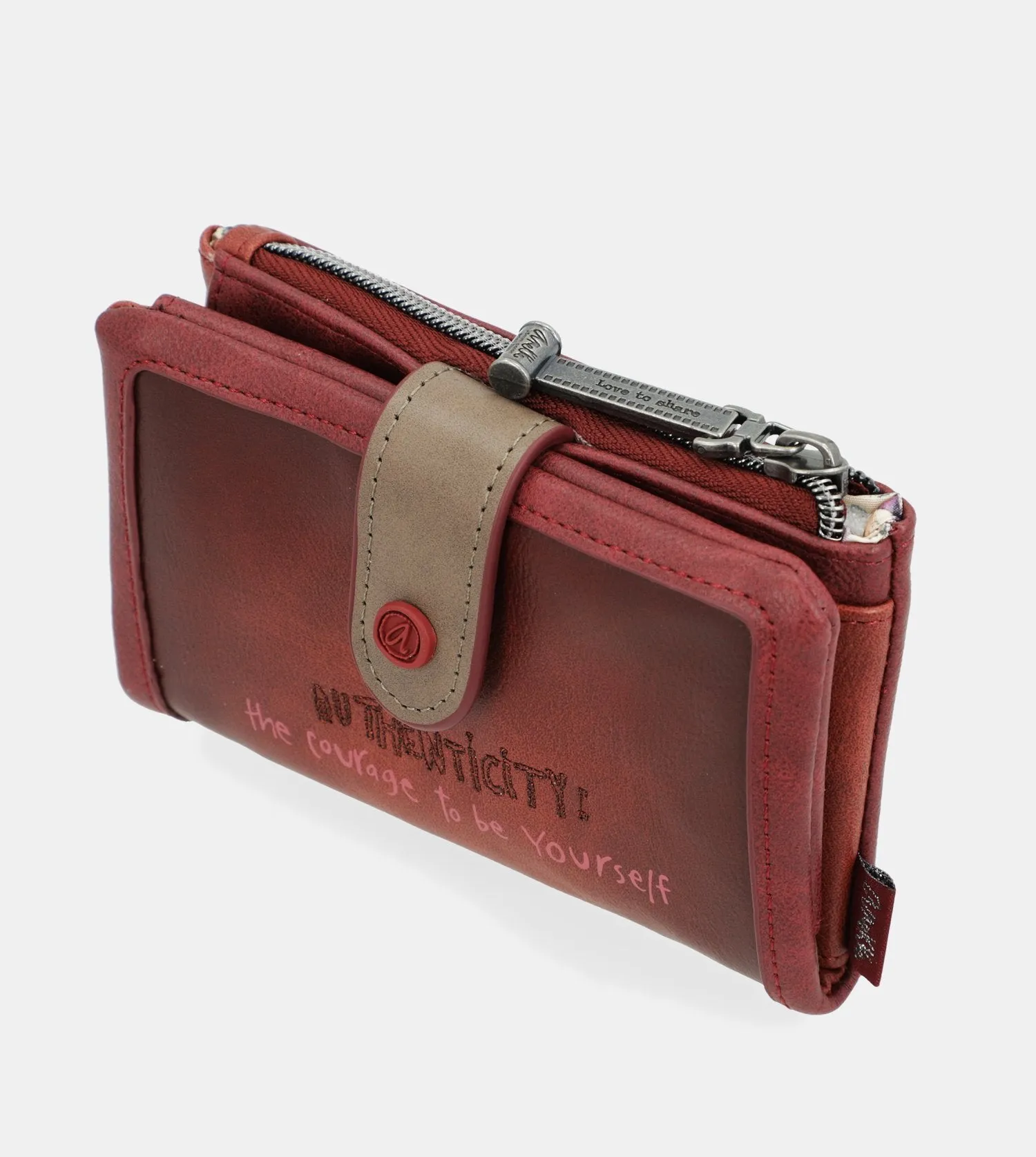 City Art medium size flexible maroon wallet