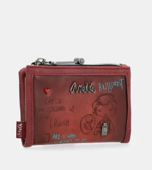 City Art medium size flexible maroon wallet