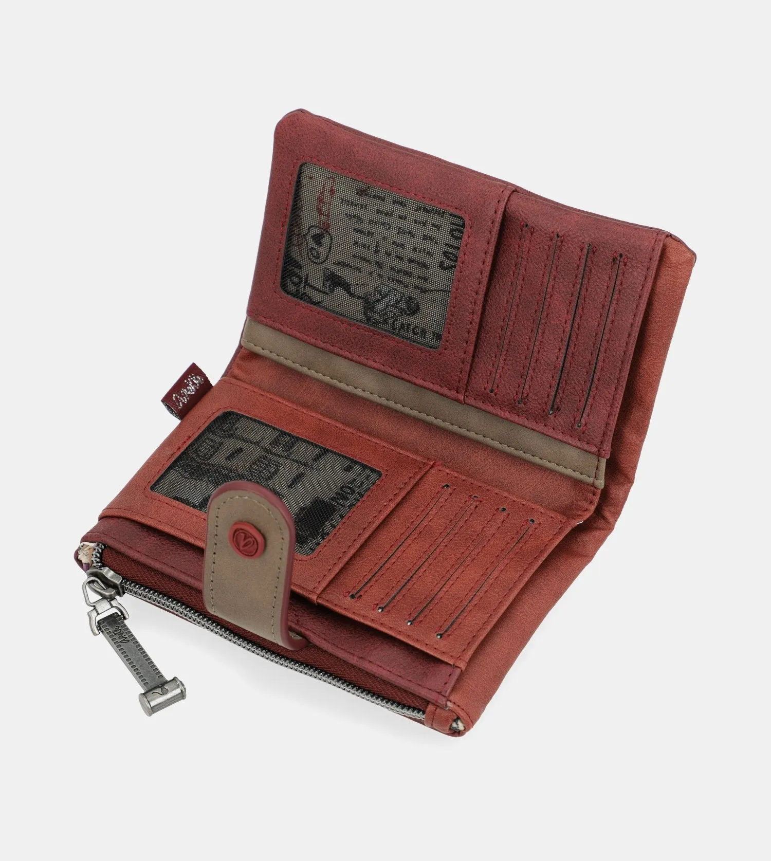 City Art medium size flexible maroon wallet