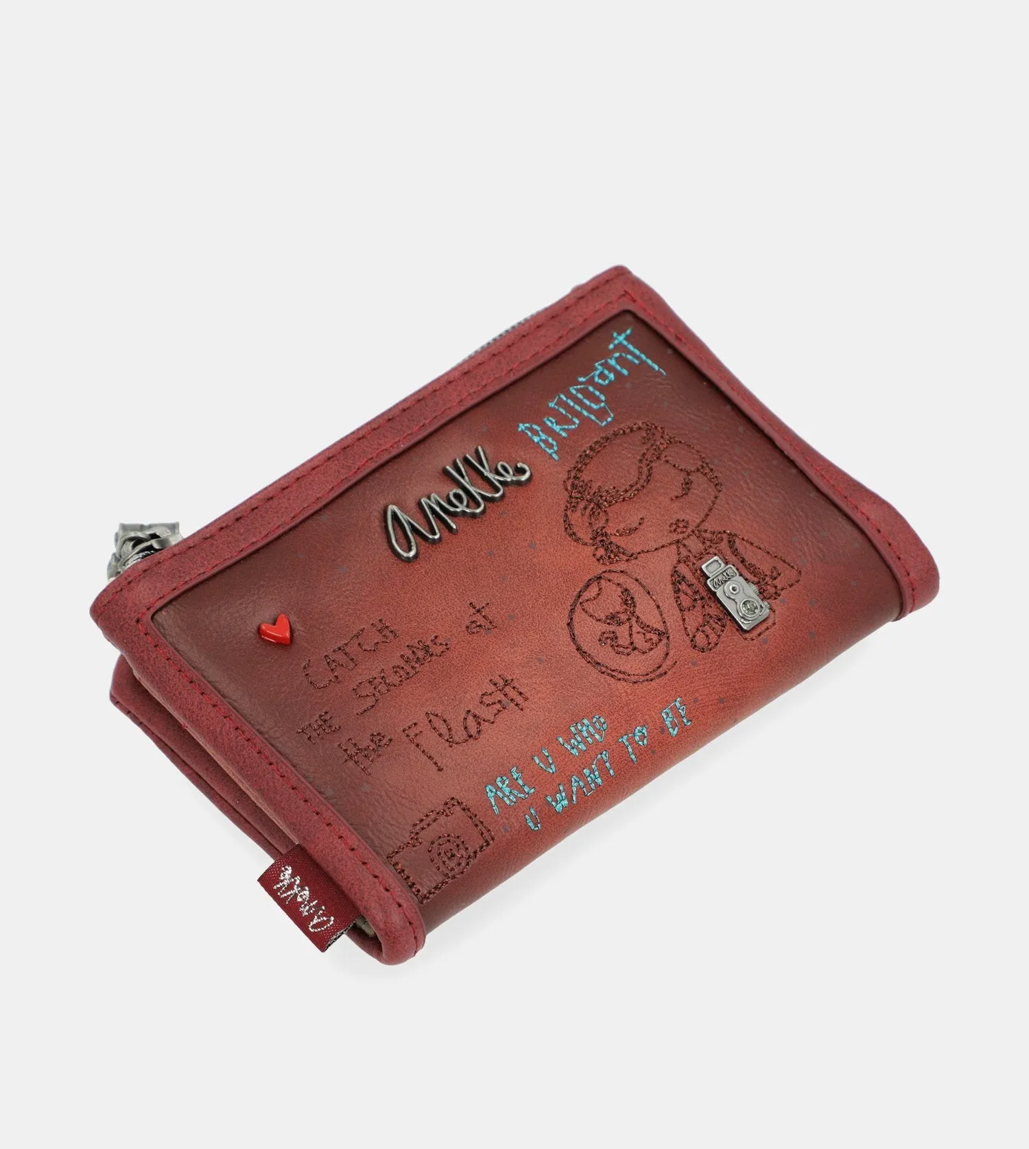 City Art medium size flexible maroon wallet