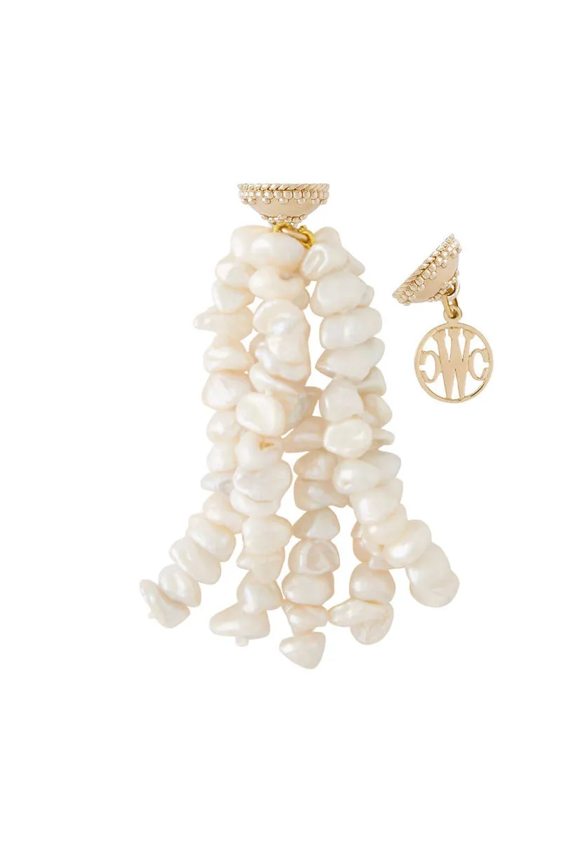 Clara Williams White Keshi Pearl Tassel