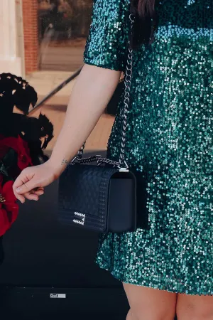 Classy Quilted Embossed Jelly Bag - Black