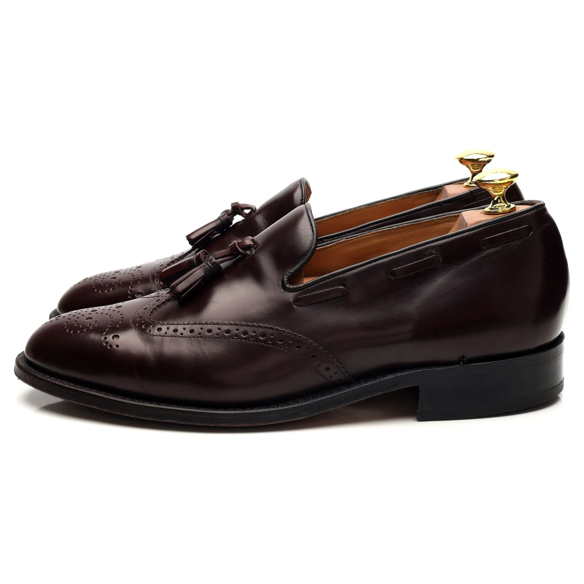 'Clive' Burgundy Leather Tassel Loafer UK 8 F