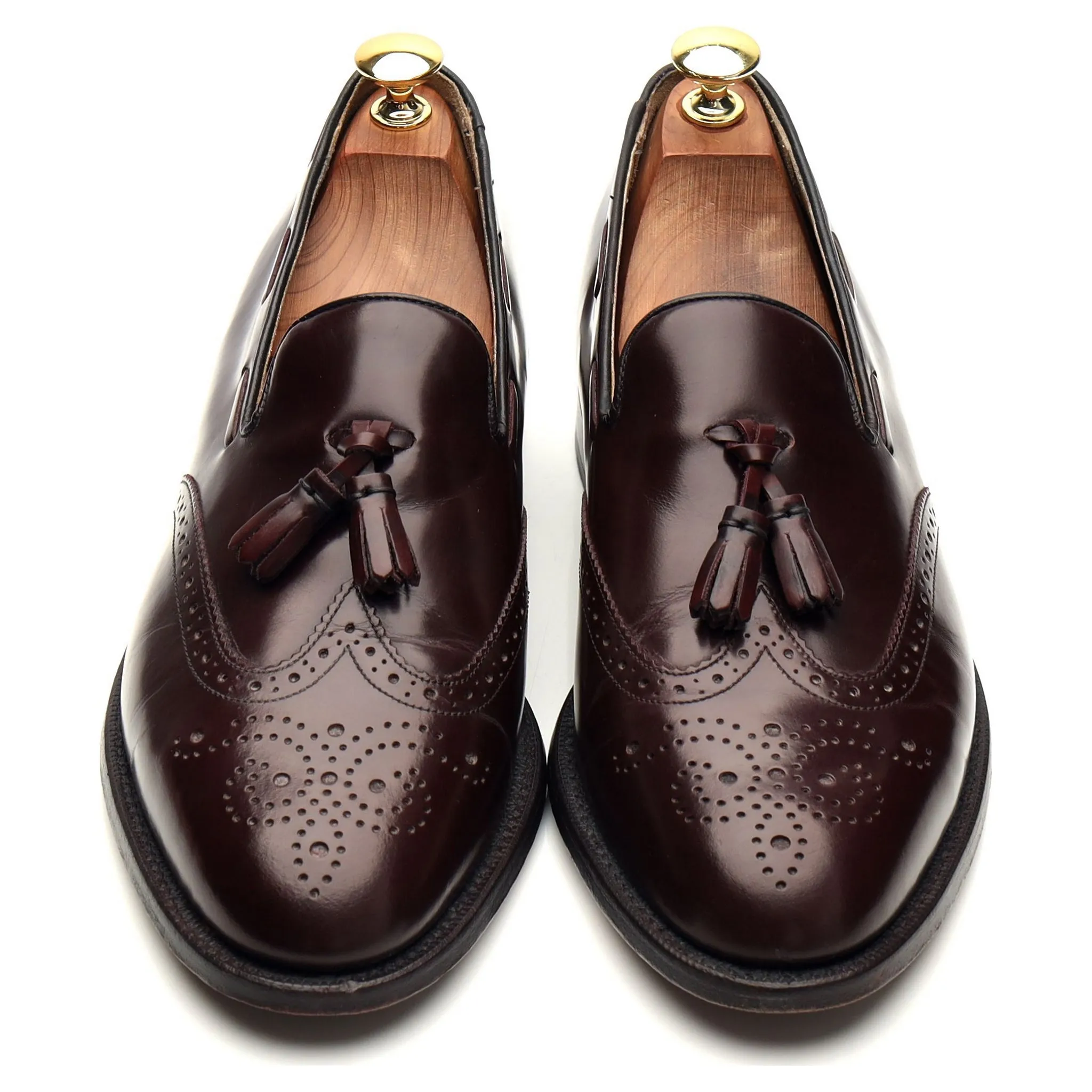 'Clive' Burgundy Leather Tassel Loafer UK 8 F
