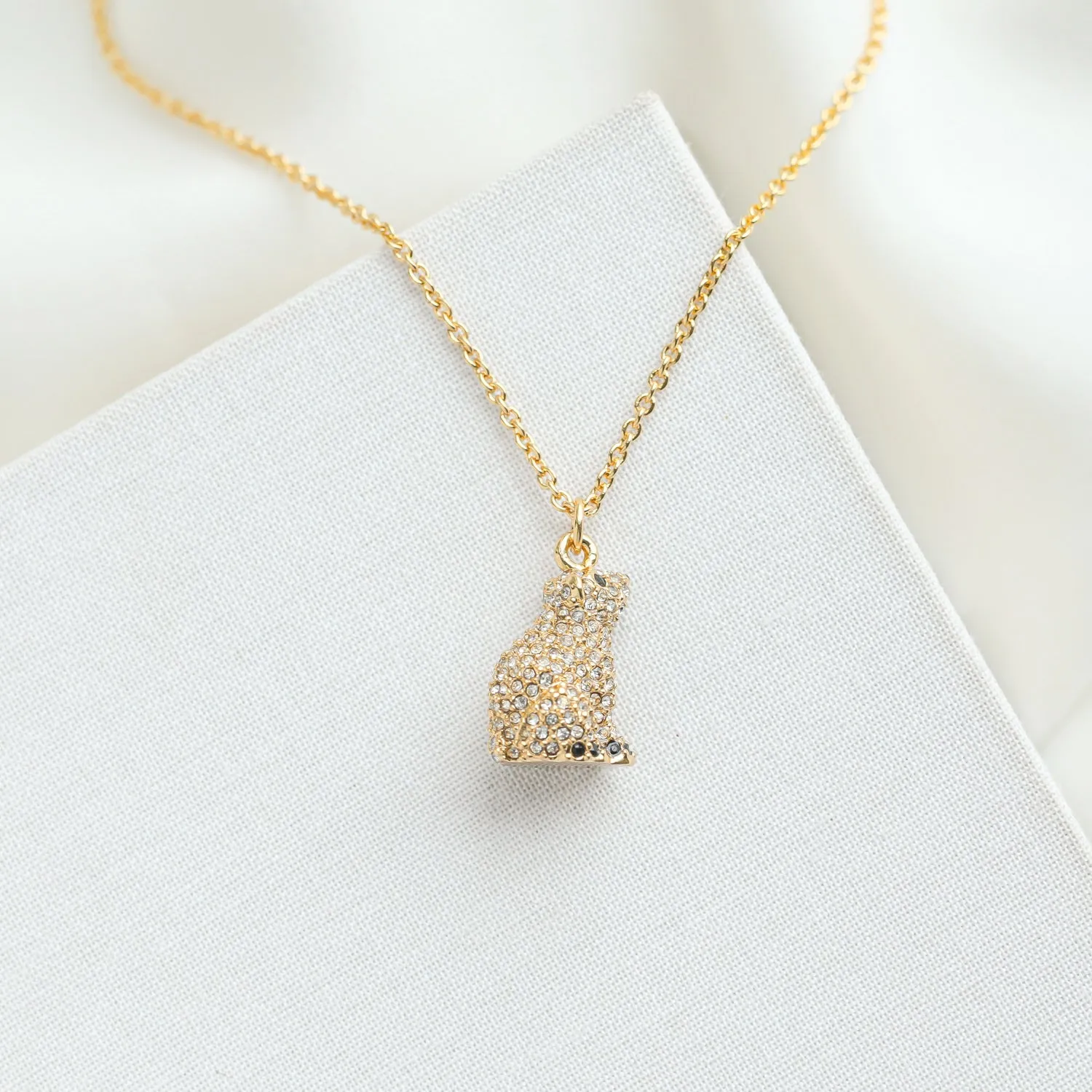 Cold Comforts Polar Bear Crystals Gold Pendant Necklace