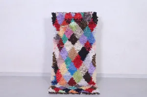 Colorful Moroccan Boucherouite Rug – Handmade Shag Carpet (2.5 x 5.7 ft)