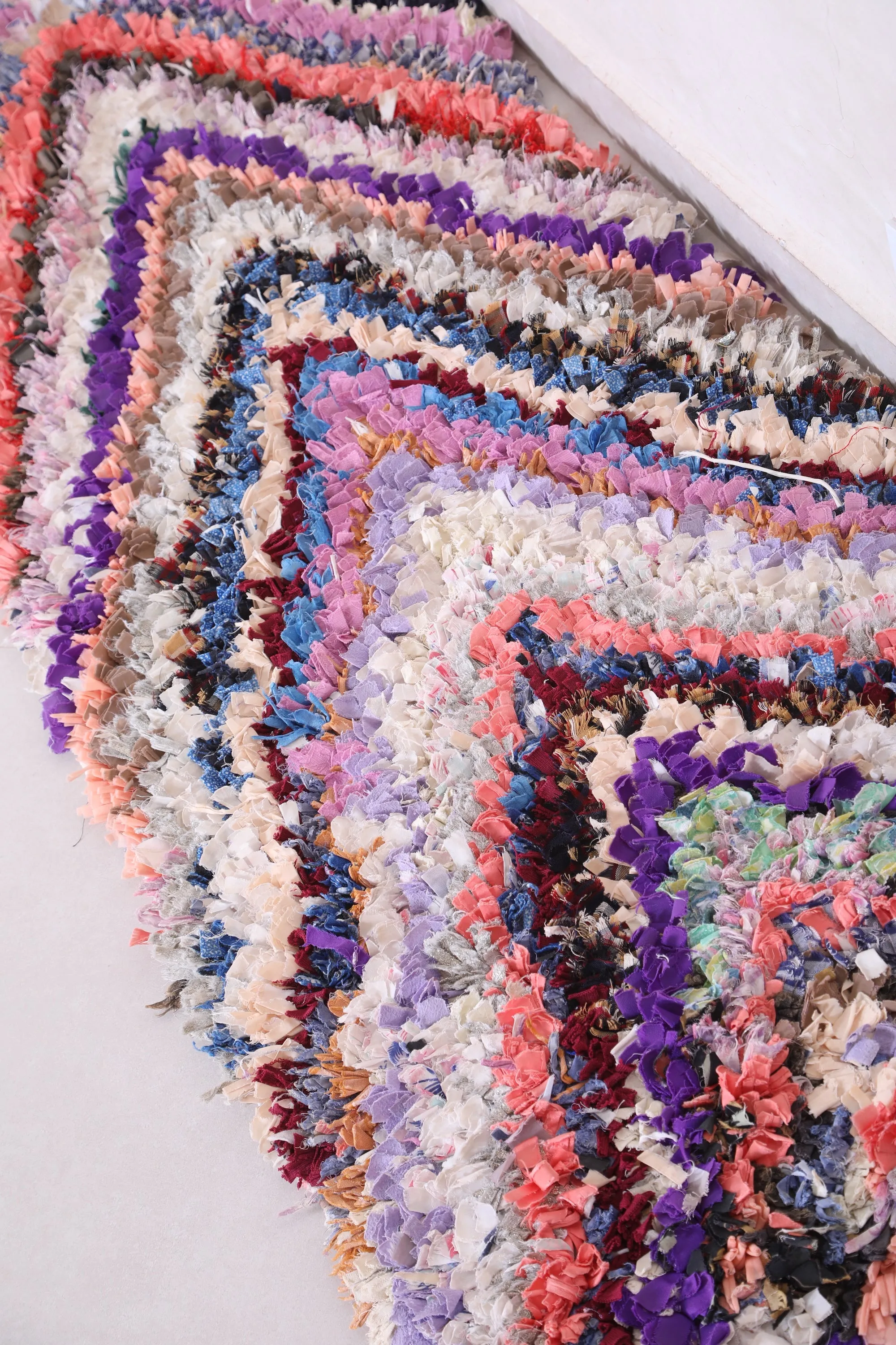 Colorful Runner Boucherouite Rug 1.9 x 5.9 Feet - Handmade Moroccan Style