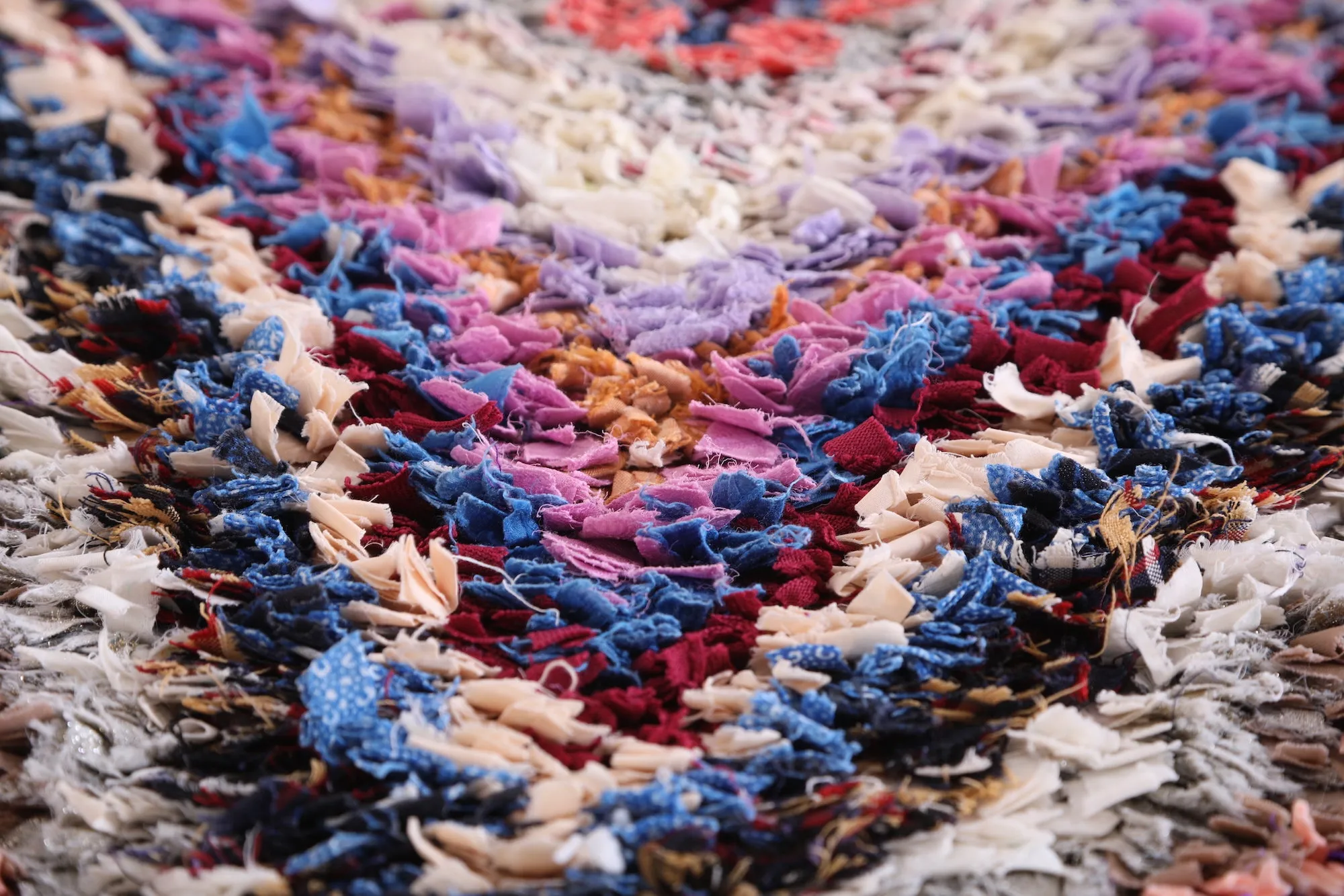 Colorful Runner Boucherouite Rug 1.9 x 5.9 Feet - Handmade Moroccan Style