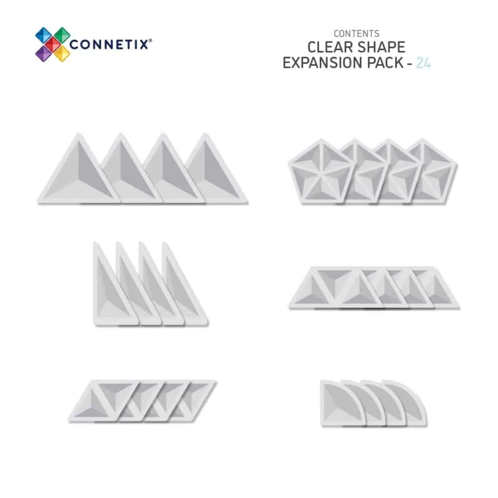 Connetix Magnetic Tiles Clear 34 Piece Starter Pack