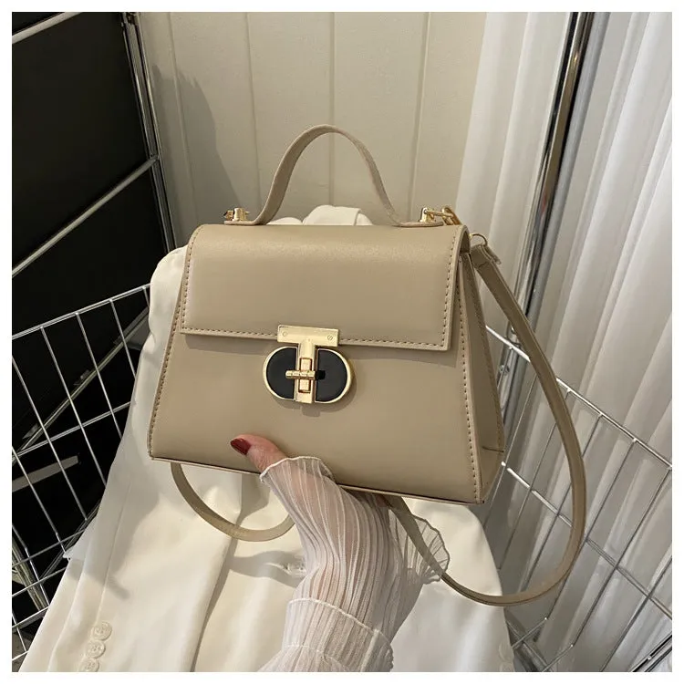 Contrast Color Minimalist Texture Chain Female Shoulder Bags