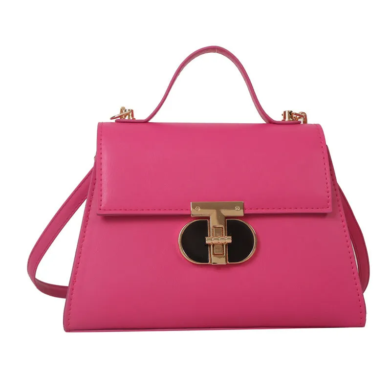 Contrast Color Minimalist Texture Chain Female Shoulder Bags