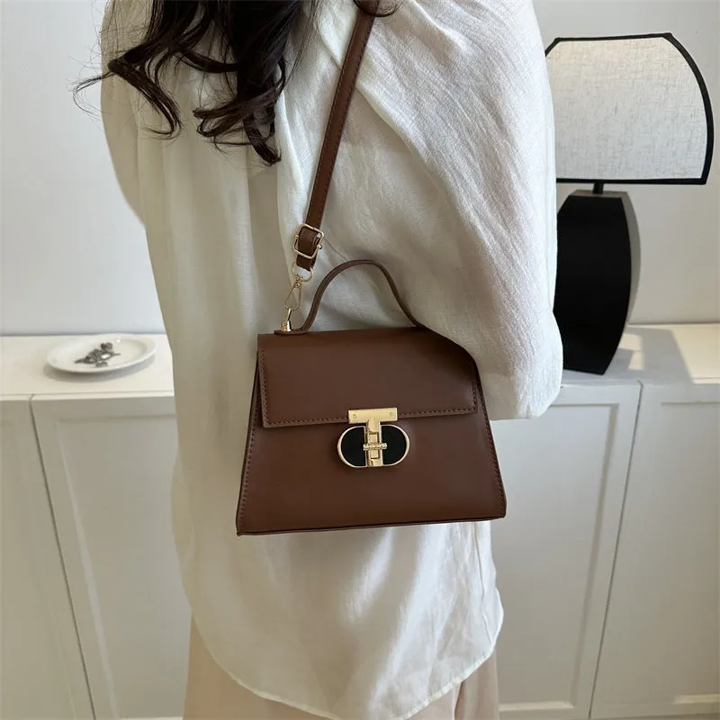 Contrast Color Minimalist Texture Chain Female Shoulder Bags