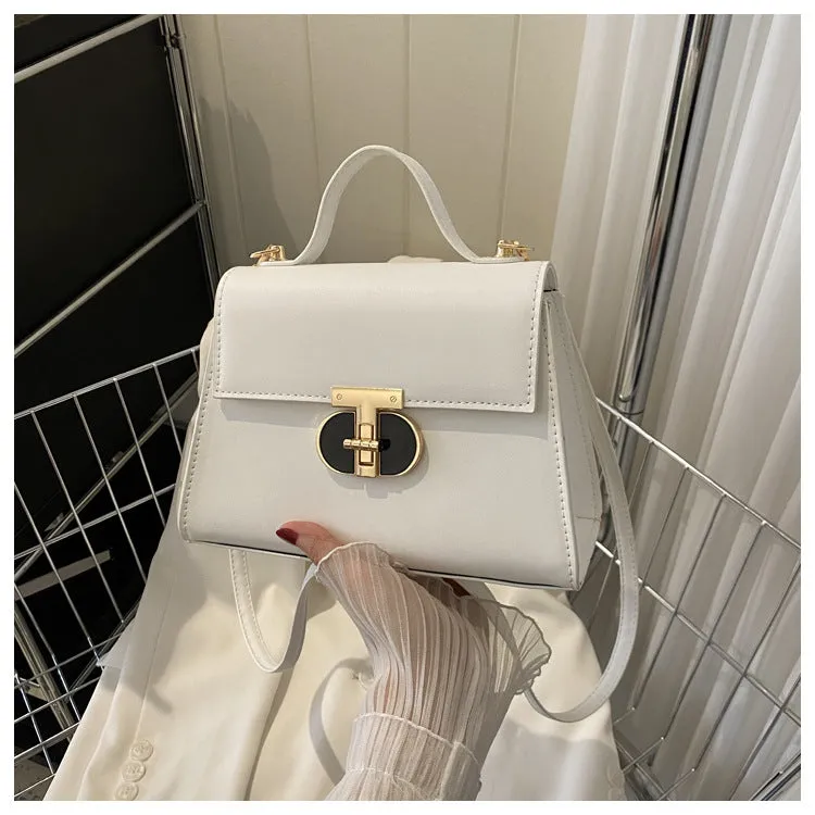 Contrast Color Minimalist Texture Chain Female Shoulder Bags