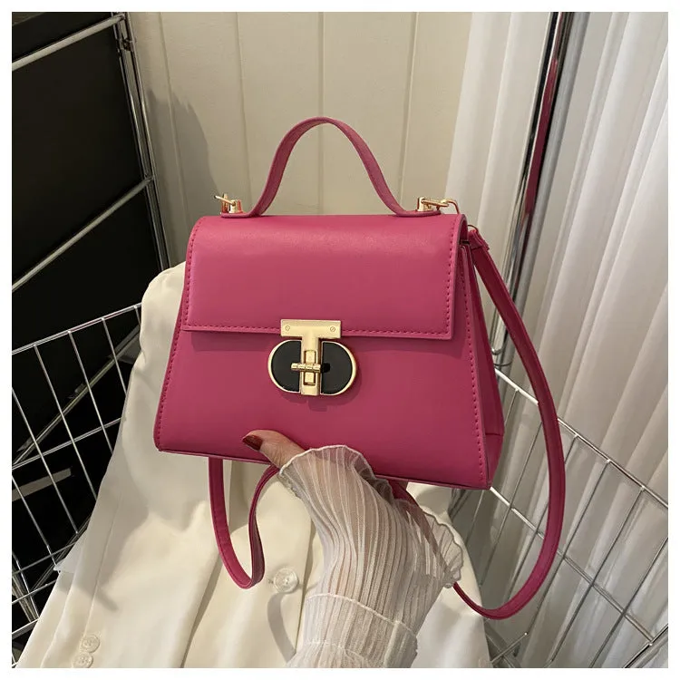 Contrast Color Minimalist Texture Chain Female Shoulder Bags