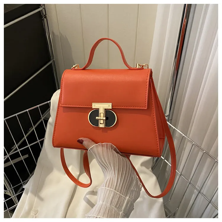 Contrast Color Minimalist Texture Chain Female Shoulder Bags