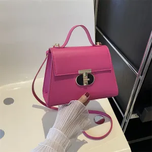 Contrast Color Minimalist Texture Chain Female Shoulder Bags