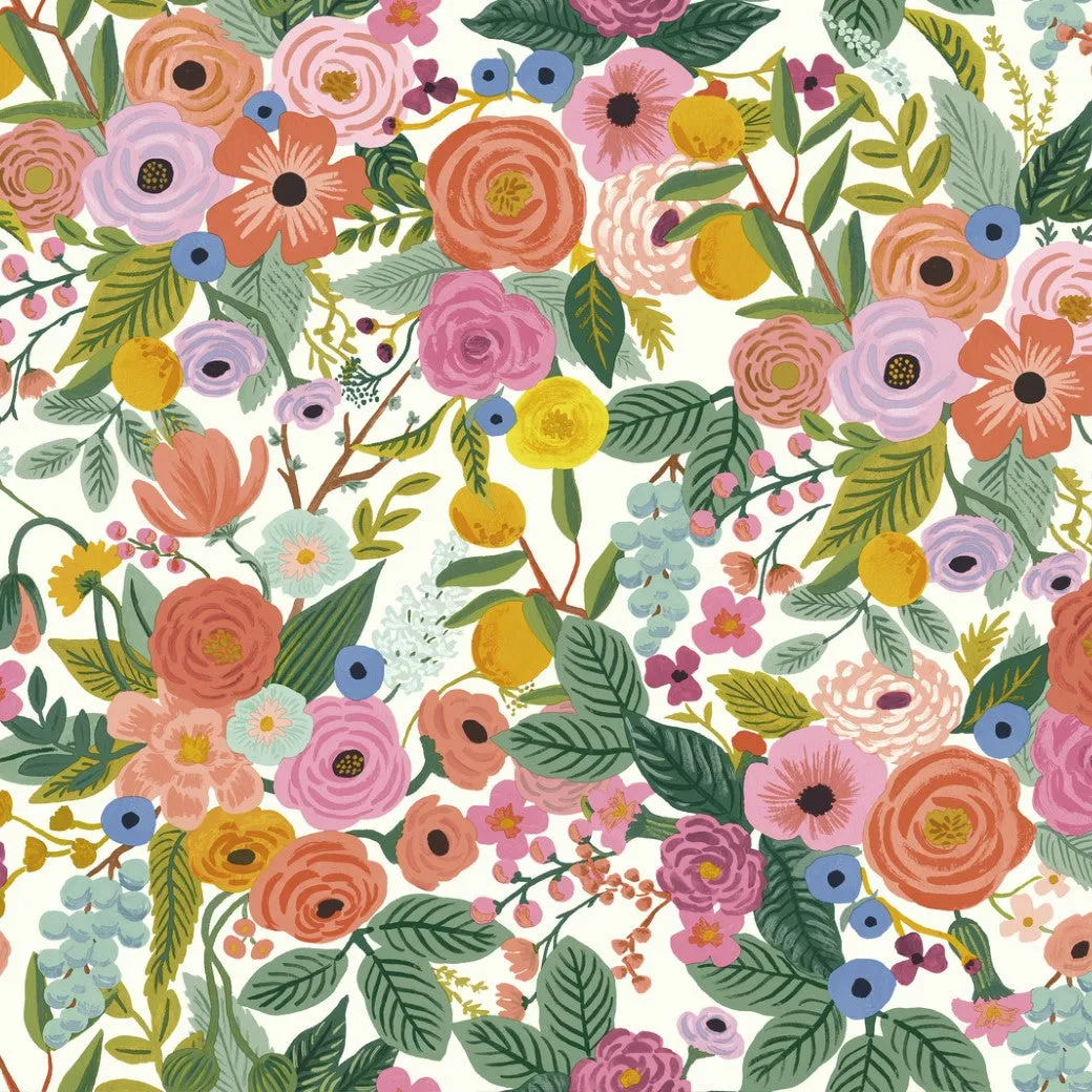 Coral/Orange Garden Party Wallpaper (60 SqFt)