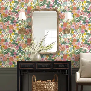 Coral/Orange Garden Party Wallpaper (60 SqFt)