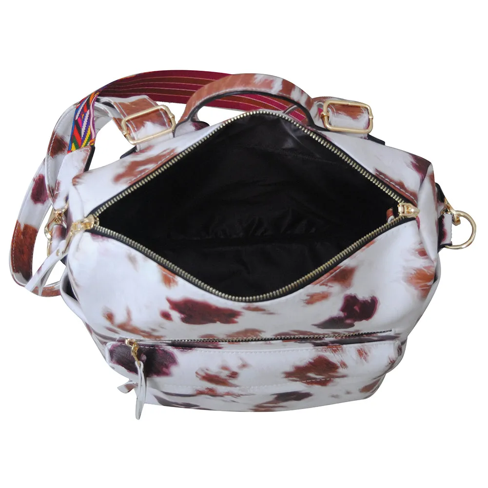 Cow Print Faux Leather NGIL Shoulder Backpack