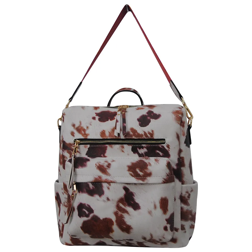 Cow Print Faux Leather NGIL Shoulder Backpack