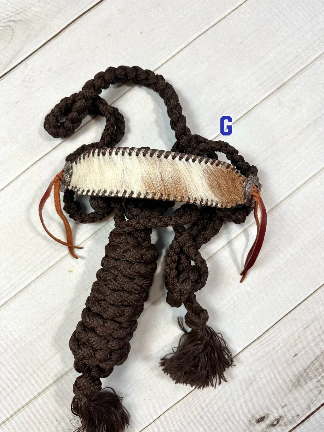 Cowhide Band Nylon Muletape Halter (Removable Lead)