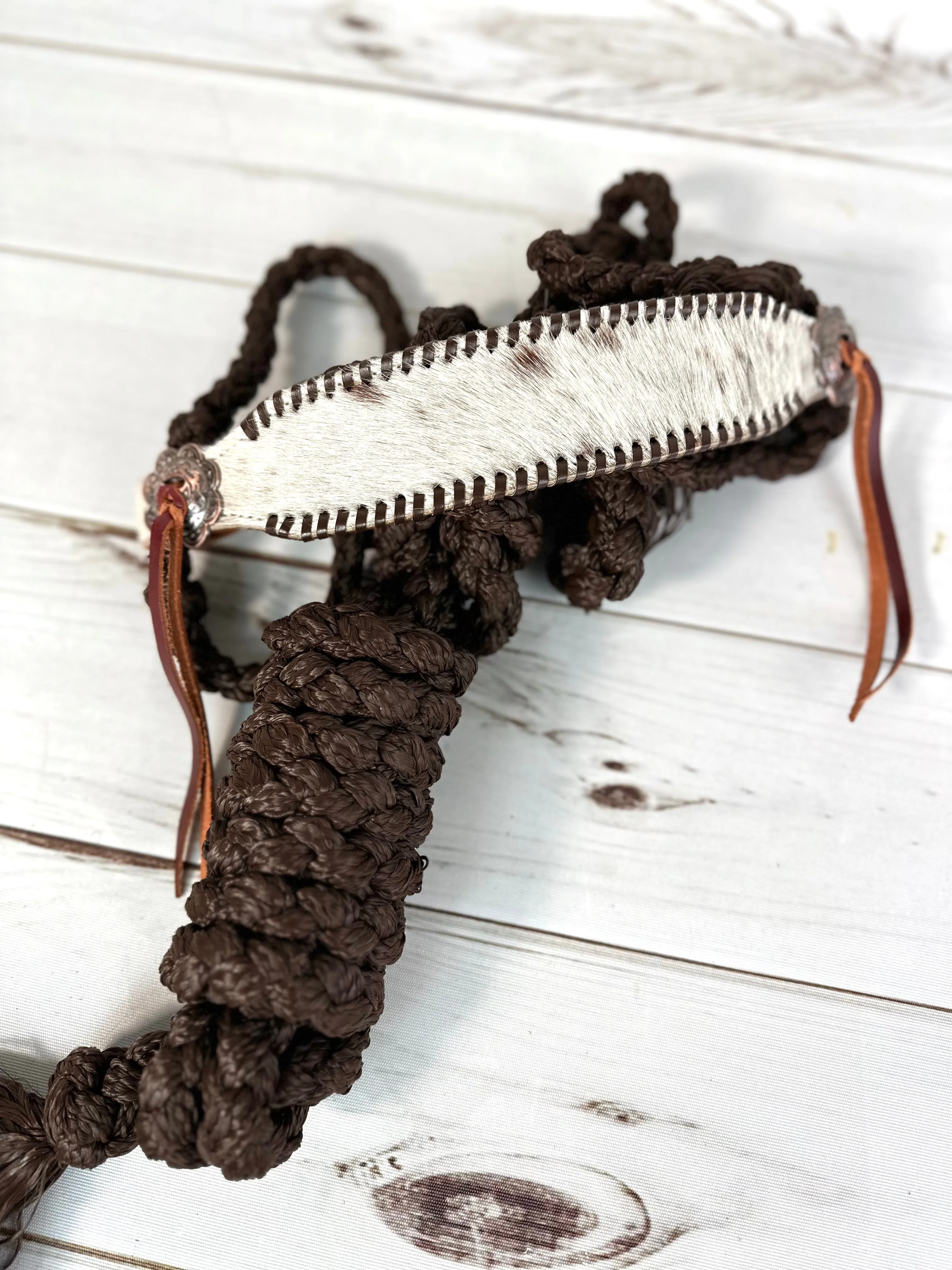 Cowhide Band Nylon Muletape Halter (Removable Lead)