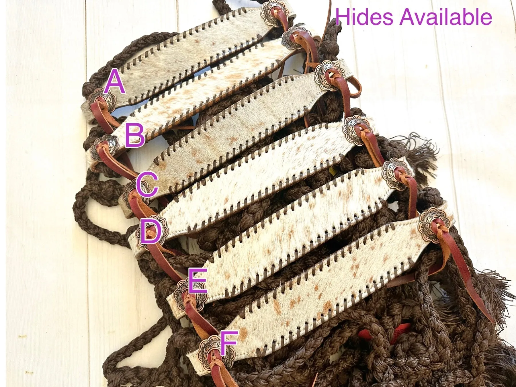 Cowhide Band Nylon Muletape Halter (Removable Lead)