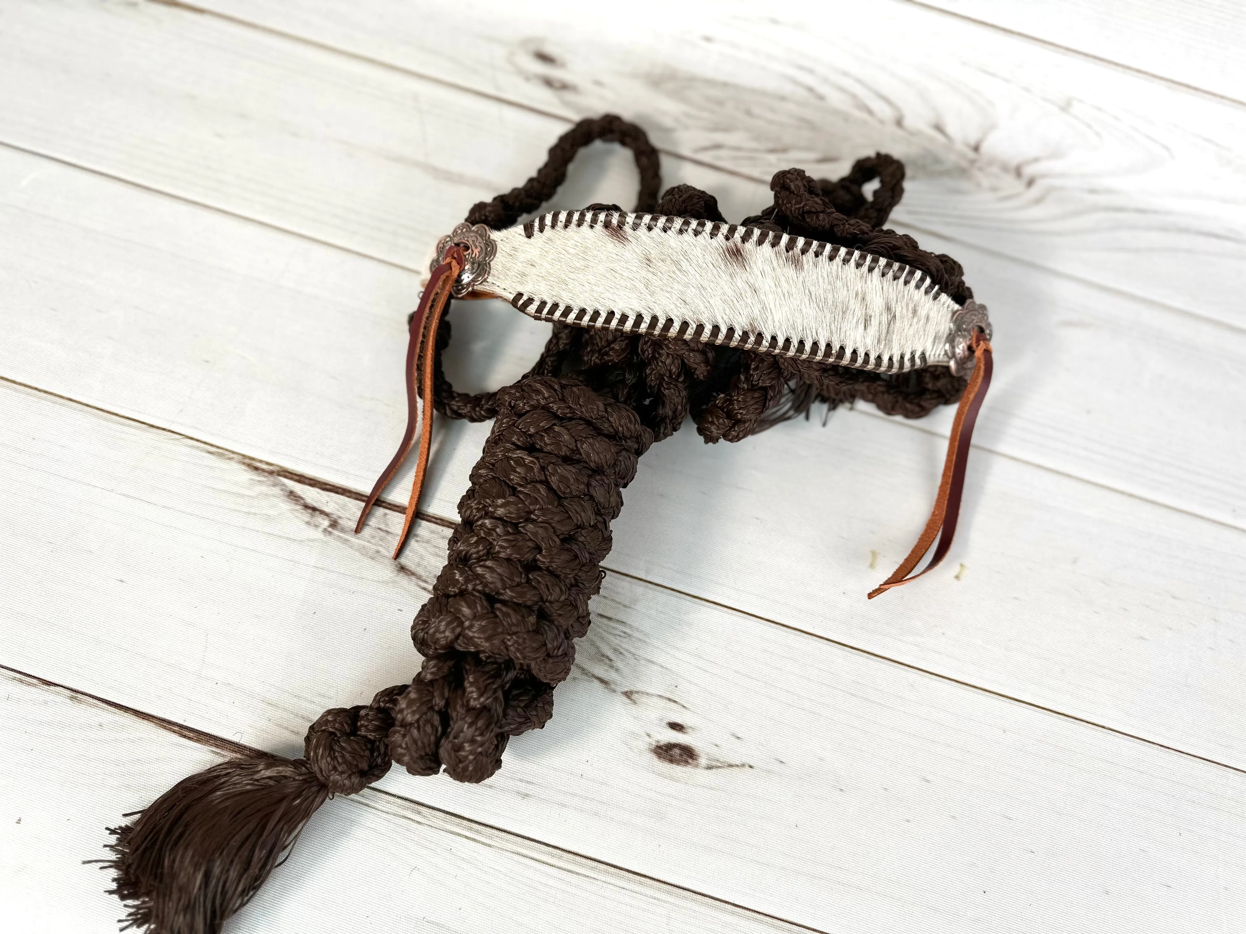 Cowhide Band Nylon Muletape Halter (Removable Lead)